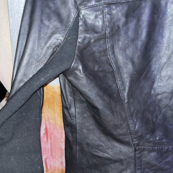 Trouvé Draped Collar Leather Jacket 🌵xs - Picture 4 of 16